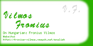 vilmos fronius business card